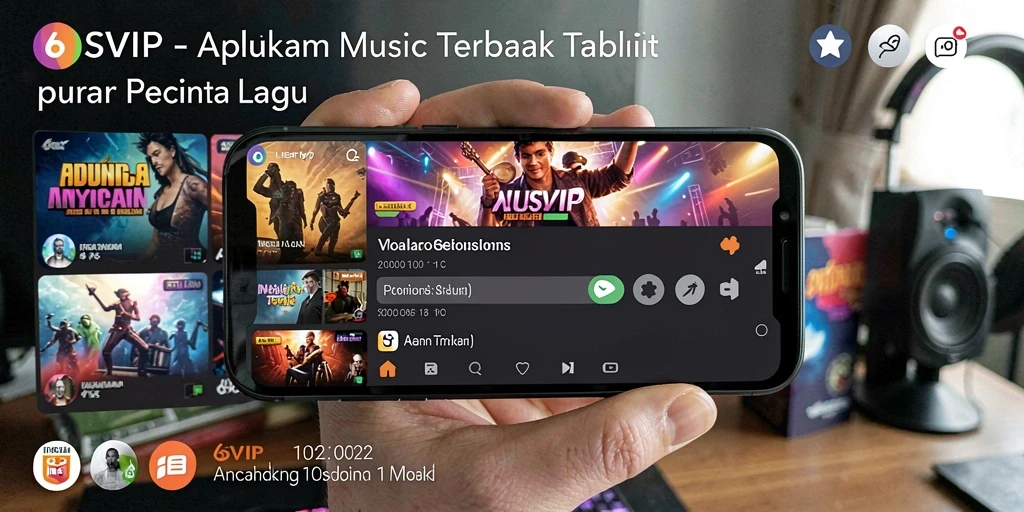 Tampilan gameplay 6SVIP dengan antarmuka menarik dan koleksi musik beragam.