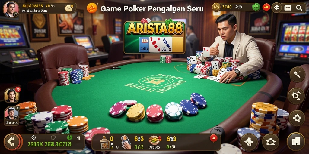 Tampilan gameplay seru ARISTA88 dengan aksi Poker yang mendebarkan.