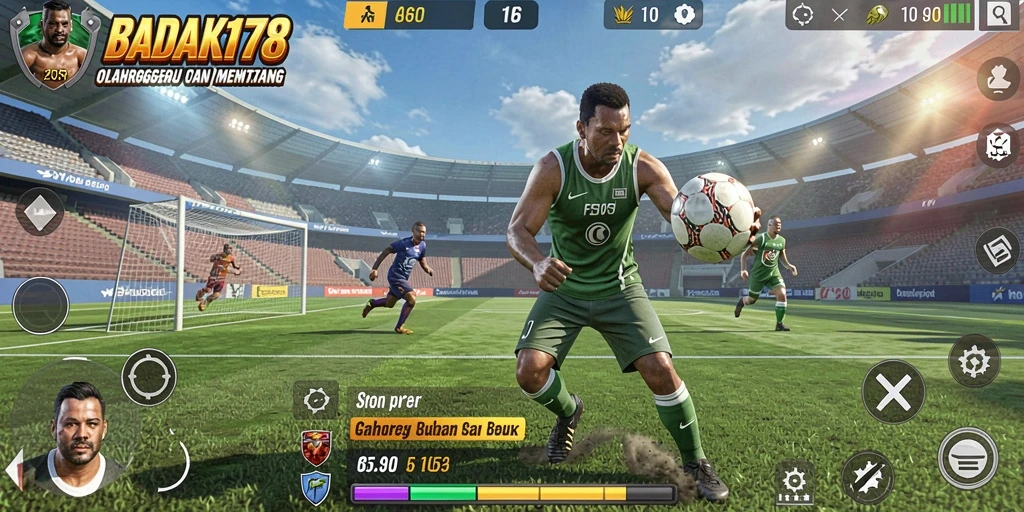 Tampilan gameplay menegangkan dengan aksi olahraga nyata