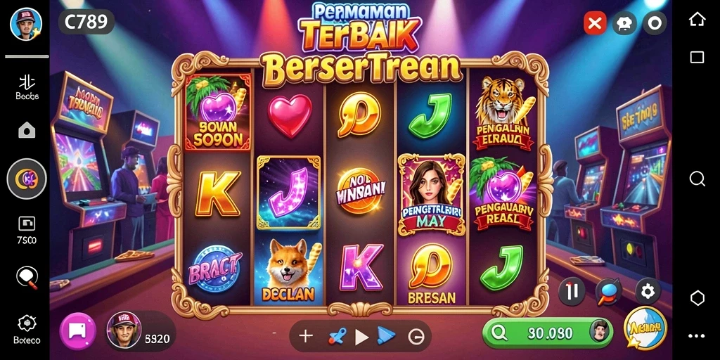 Screenshot gameplay C789 yang menunjukkan putaran Slot yang mendebarkan.