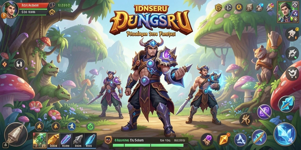 Tampilan gameplay IDNSERU yang memukau dengan petualangan RPG.