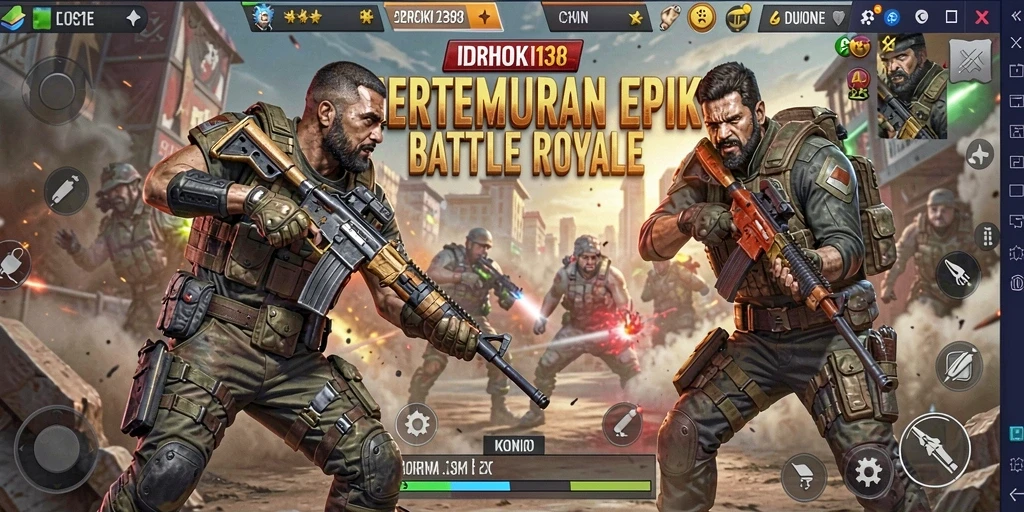 Gameplay seru di IDRHOKI138 menampilkan aksi Battle Royale yang intens.