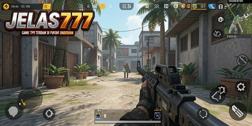 Screenshot JELAS777 menampilkan aksi menegangkan dalam game TPS.