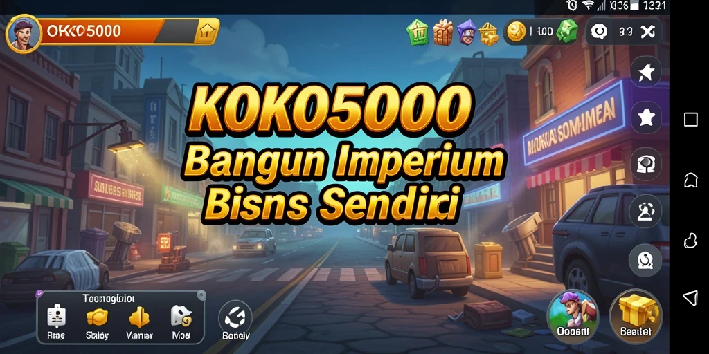 Tangkapan layar KOKO5000 menampilkan gameplay seru dalam membangun bisnis Tycoon.