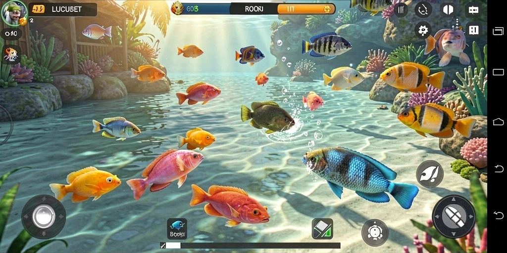 Tampilan seru gameplay Tembak Ikan di LUCUBET.