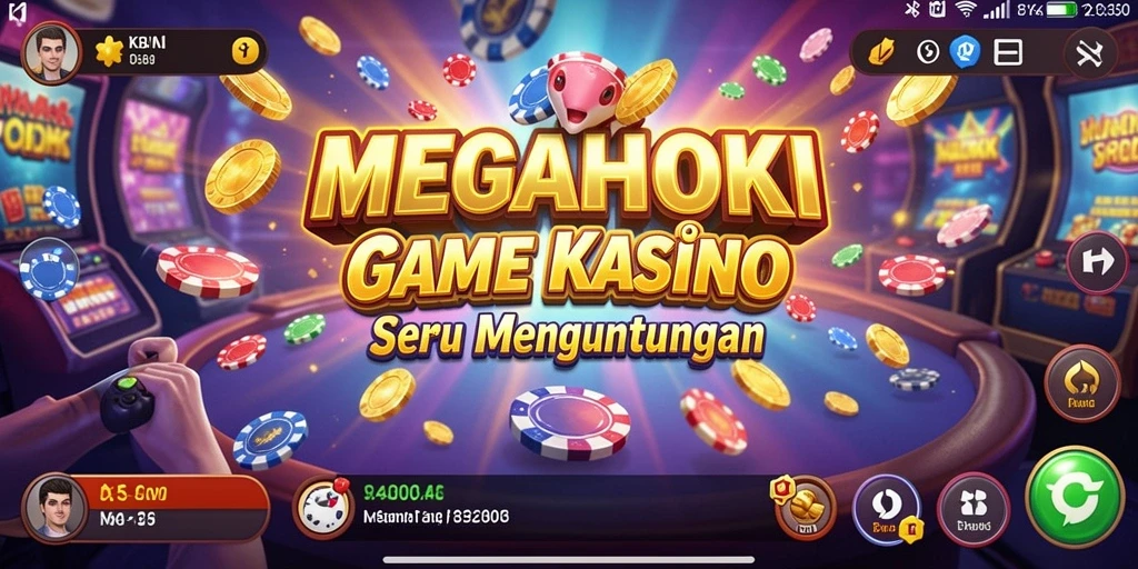 Tampilan gameplay MEGAHOKI yang mendebarkan dan penuh warna.