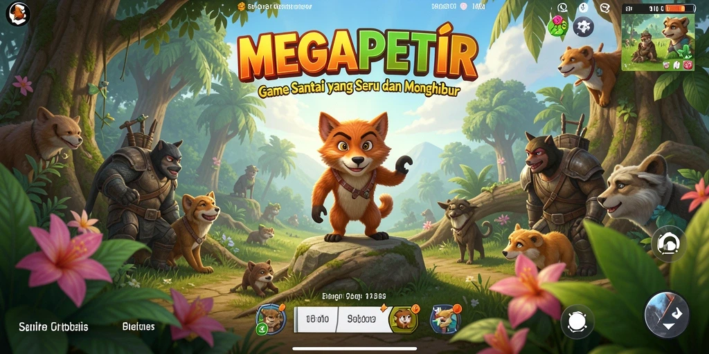 Tampilan Gameplay MEGAPETIR yang ceria dan menantang.