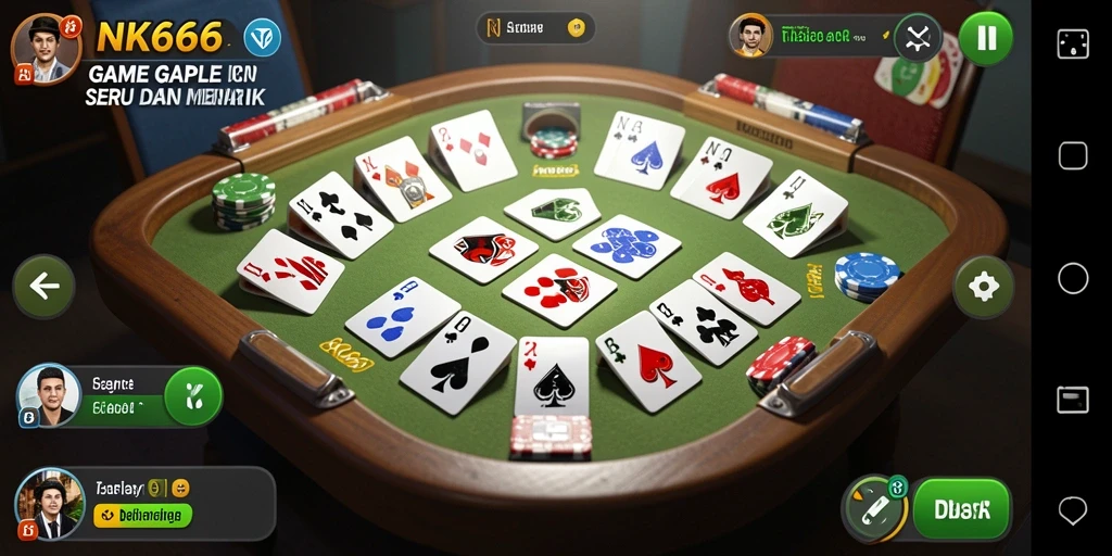 Screenshot gameplay NK666 menunjukkan momen seru bermain Gaple.