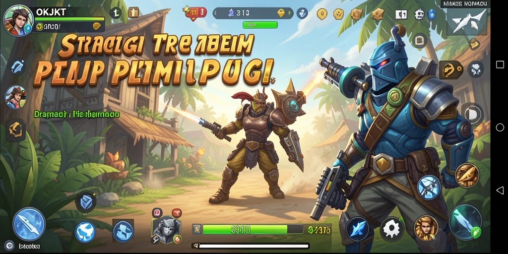 Screenshot gameplay OKJKT yang menunjukkan pertempuran strategi yang intens.