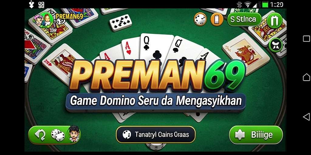 Screenshot utama PREMAN69 menunjukkan gameplay domino yang seru.