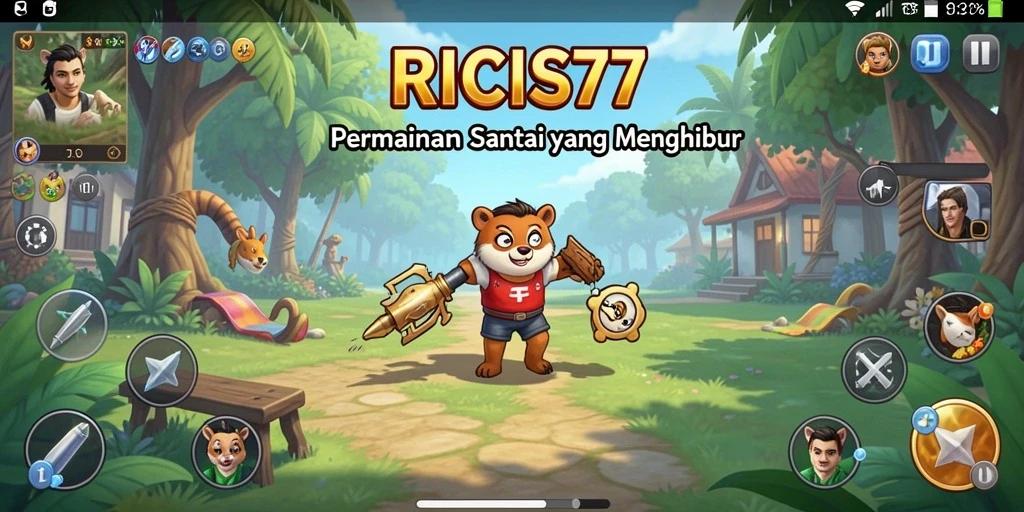 Screenshot RICIS77 menampilkan gameplay yang menarik dan penuh warna.