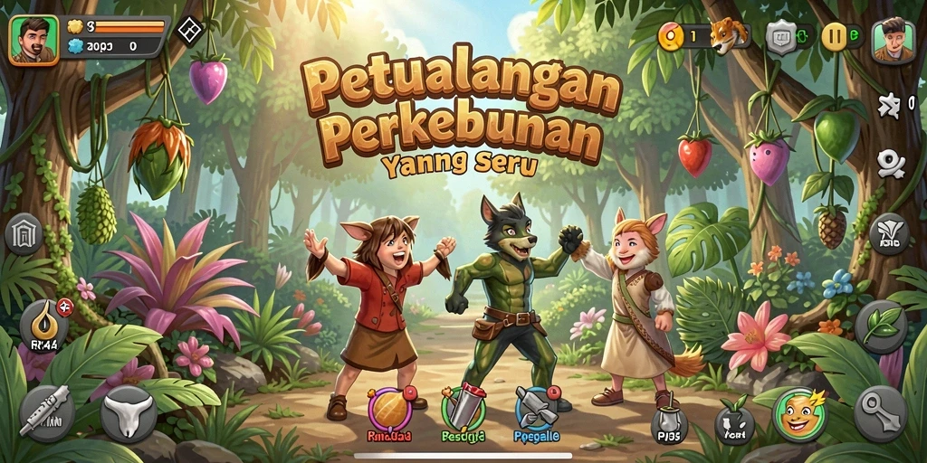 Screenshot gameplay RR44 menampilkan aktivitas berkebun yang seru.