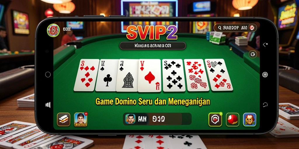 Screenshot gameplay SVIP2 menampilkan permainan domino yang mendebarkan.