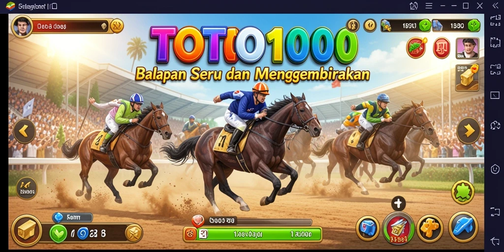 Screenshot gameplay TOTO1000 yang menunjukkan aksi balapan seru.