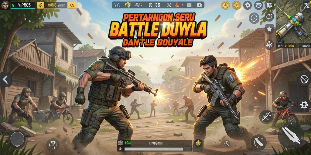 Tangkapan layar gameplay menegangkan di VIP805 Battle Royale.