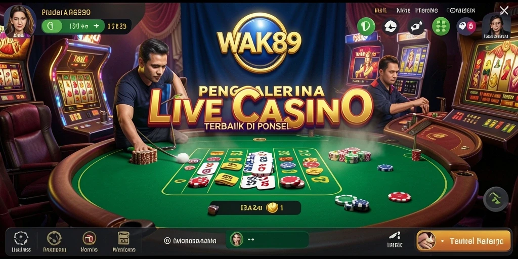 Tampilan antarmuka gameplay WAK89 yang mendebarkan di Live Casino.